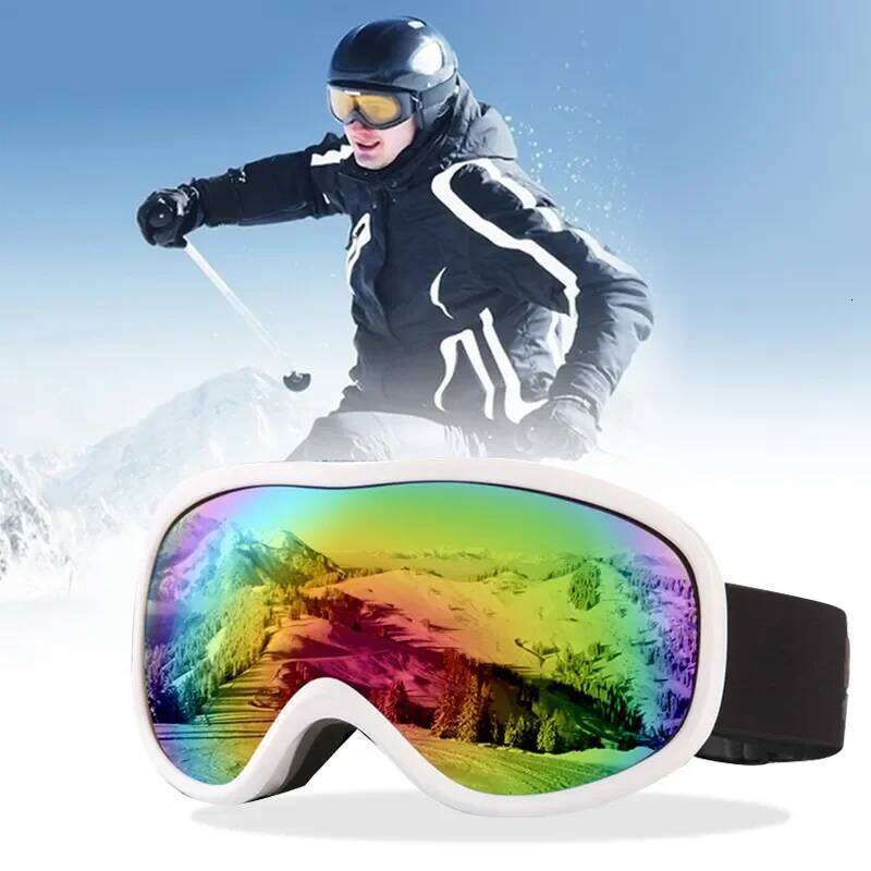 Ski Polarized Double Layer Anti-Fog Snow Goggles with UV400 Protection Large Lens Design Sunglasses for Skiing Z260225