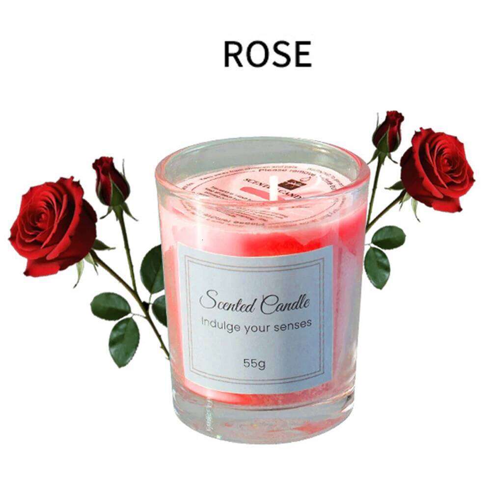 1pcs Premium Gift Box Comes with Glass Cup Smokeless Soy Wax Aromatherapy Candle Day Christmas Valentines W260226