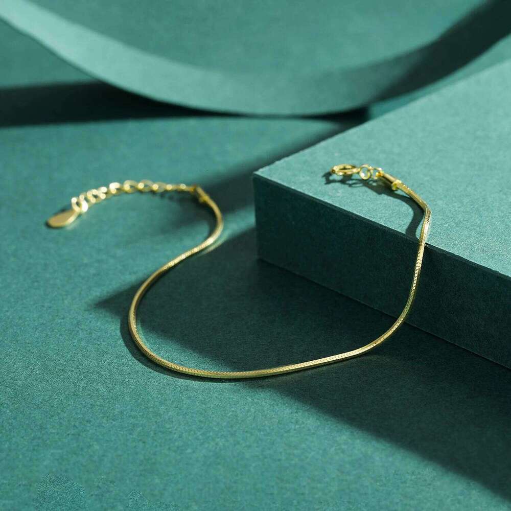 Modian Solid 925 Sterling Silver Simple Charm Snake Chain Bracelet Trendy Gold Color Bracelets For Women Party Fine Jewelry Gift Z260225