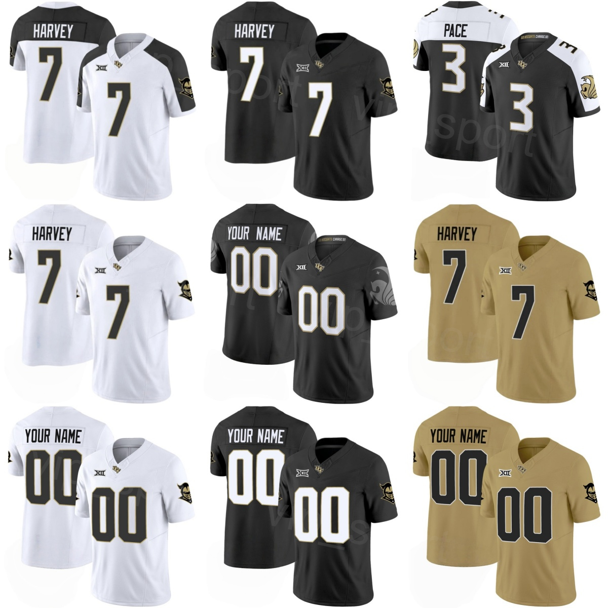 Maglia College Football UCF Knights Donna Bambino Uomo 0 Dylan Wade 19 Waden Charles 9 DJ Black 20 Lewis Carter 43 Cole Kozlowski 8 Demari Henderson-image