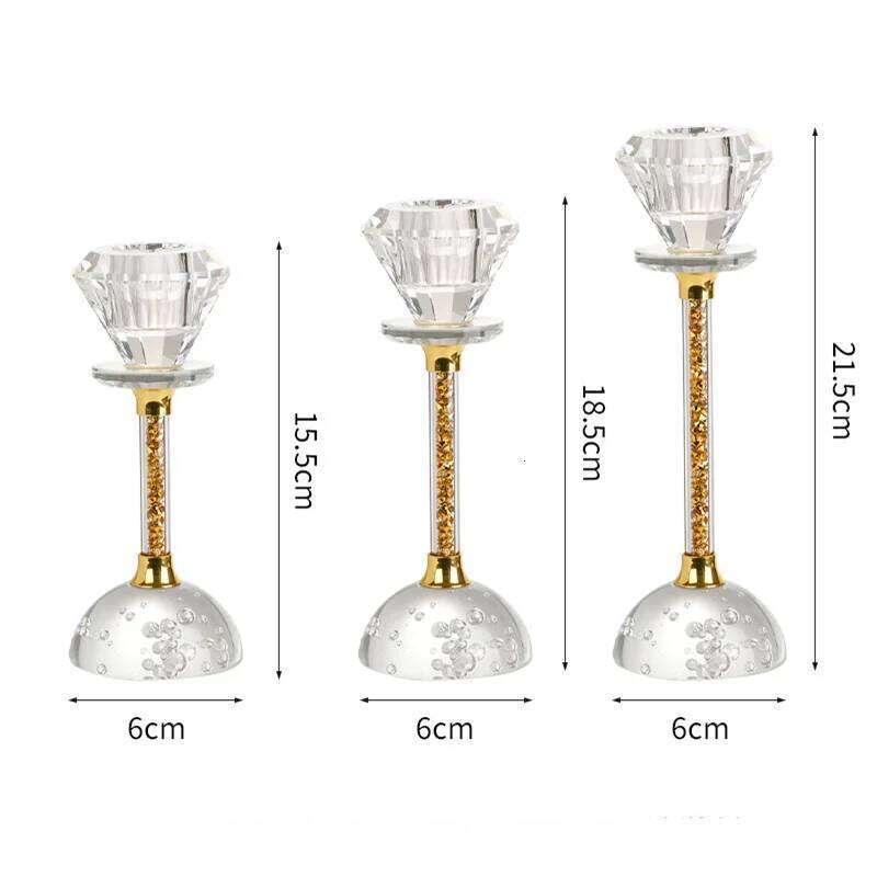 Home Decoration, Crystal Glass Centerpieces for Tables, Candle Holder, Candlelight Dinner Wedding Props W260226