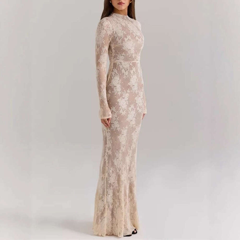 2026 autumn and winter European and American fashion brand elegant floral lace slim fish tail long skirt suitable for women