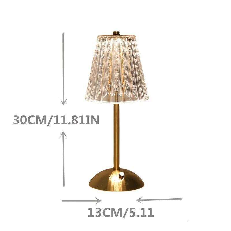 1PC LED Crystal Table Romantic Atmosphere Touch Dimmable Night Light, USB Eye-protecting Reading Lamp, Bedroom Lamp H260225