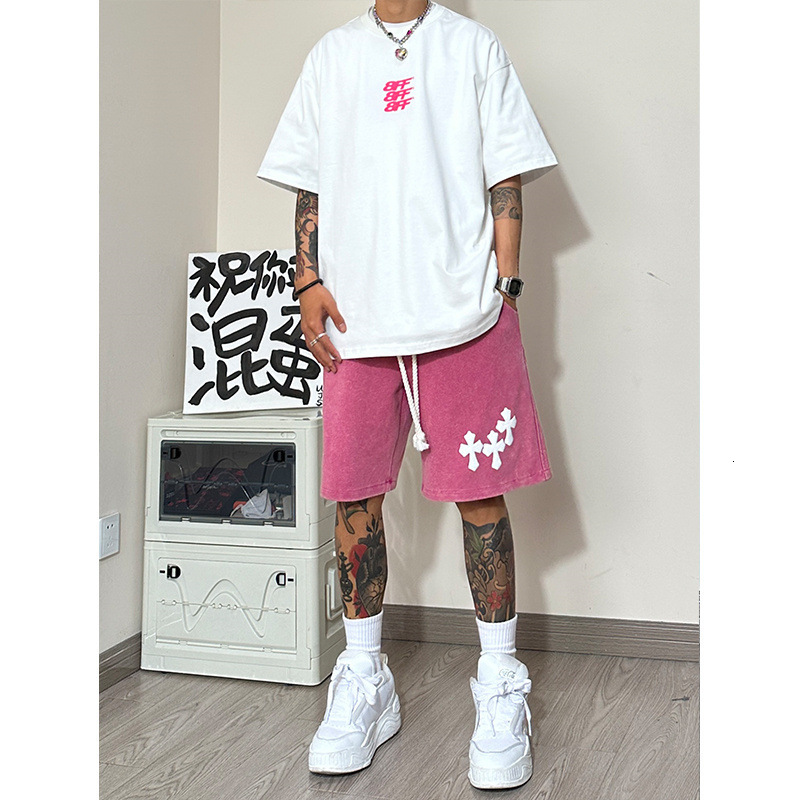 2026 New Design Water-rubbed Print Men's Shorts - Summer Lightweight Durable Sporty Worn-out Casual Basketball Shorts - Luxurious Men's Beac