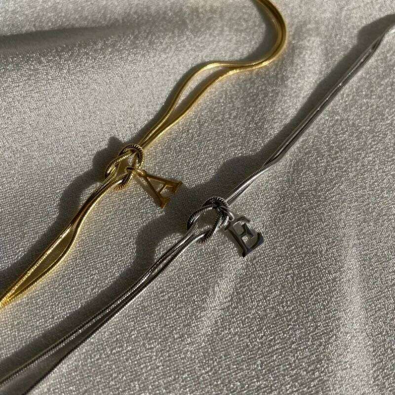 Custom Initial Love Bracelet, Dainty Stainless Steel Couple Snake Chain Infinity Knot Bracelet Set, Handmade Christmas Gift Z260225