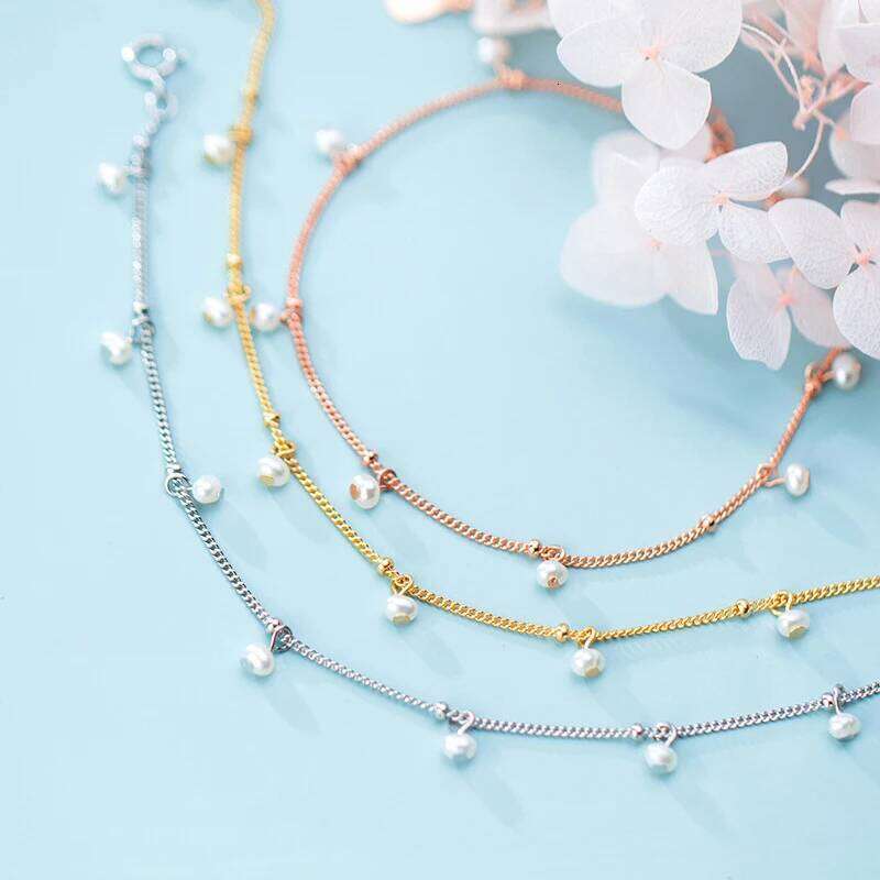 MODIAN Elegant Natural Pearl Authentic 925 Sterling Silver Link Chain Charm Pendant Bracelet for Women Fine Jewery Z260225