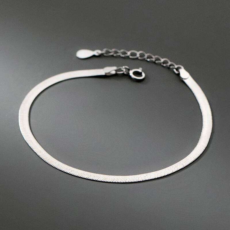 Modian 925 Sterling Silver Sparkling Snake Chain Bracelet Classic Simple Adjustable Bracelets For Women Party Fine Jewelry Gift Z260225