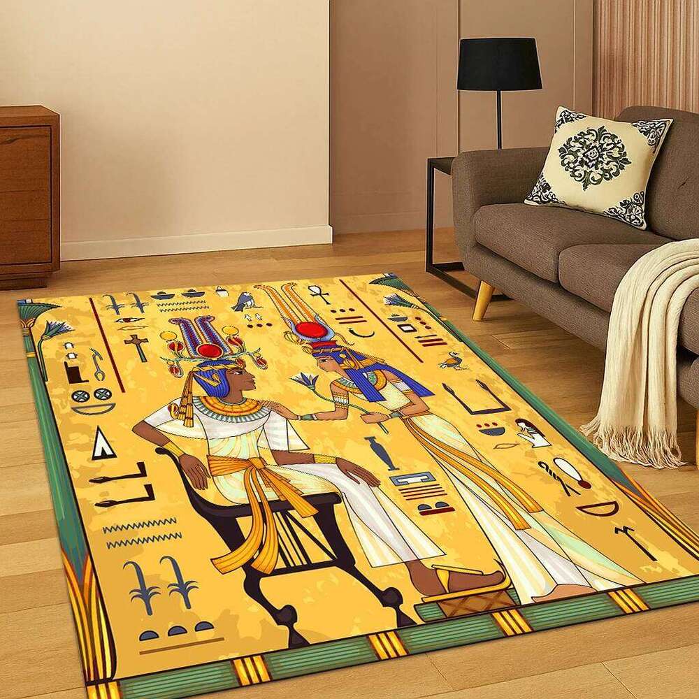 Ancient Egyptian Mythological Pharaoh Sign Carpet for Home Bedroom Living Room Sofa Doormat Decor,Area Rug Game Non-slip Mat W260226