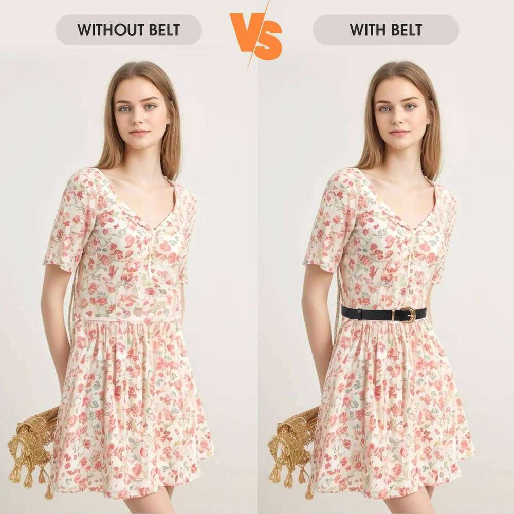 Genuine Women's with Gold Buckle Western for Women Black Leather Belt Retro Waist Belts Y260225