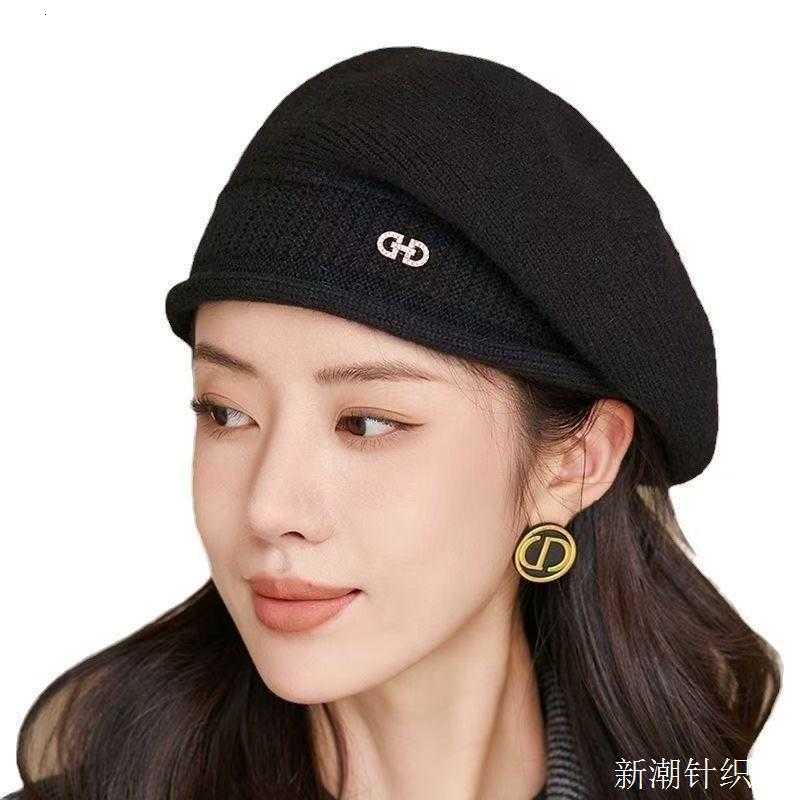 2025 Womens Autumn and Winter Fashion Korean Style Versatile Wool Knit Hat for Middle-Aged and Elderly Comfortable and Warm Hat S260225