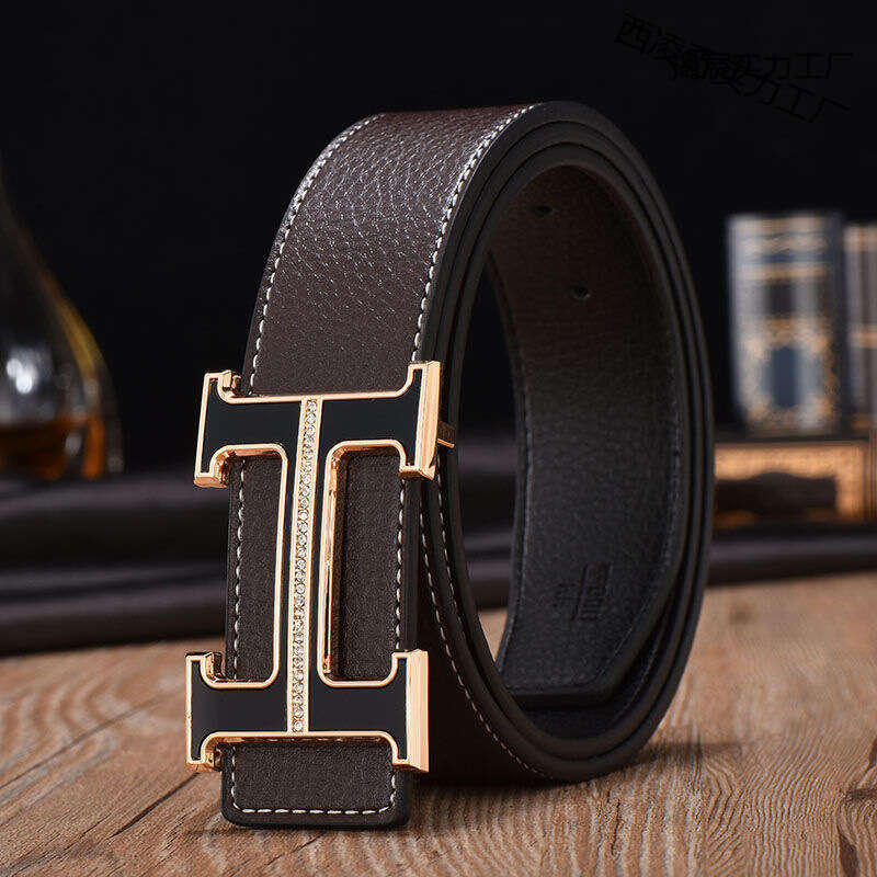 Men's Casual Belt - Smooth Metal Buckle Youth Korean Style Adjustable Waist Strap