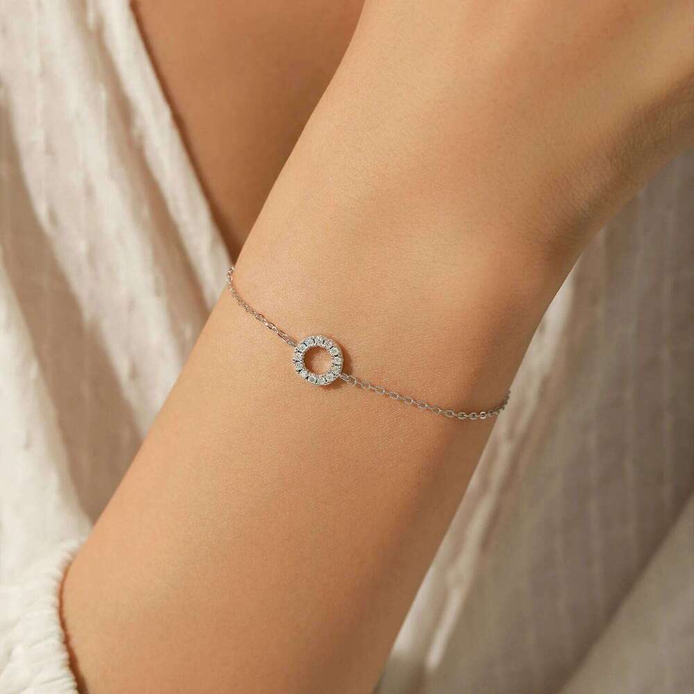MODIAN D Color Moissanite 925 Sterling Silver Fashion Hallow Out Round Link Chain Bracelet For Women Fine Jewelry Gifts Z260225