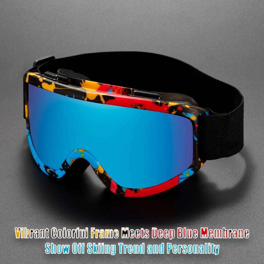 TPU Large Frame One-Piece Water Transfer Ski Goggles with Sponge High Definition Snow Protection Eyewear Z260225