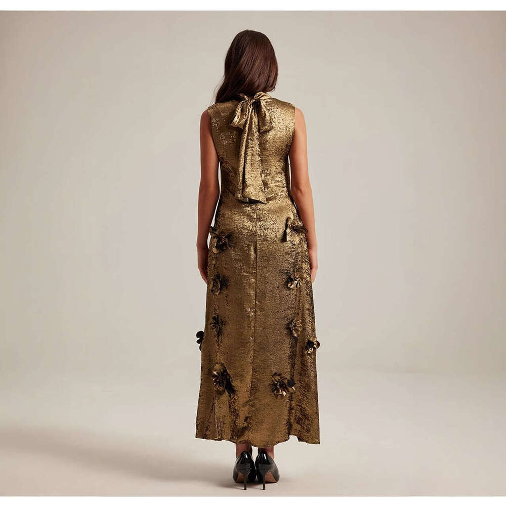 2026 Spring/Summer European and American Fashion Design Three Dimensional Flower Women's Sleeveless Long Skirt