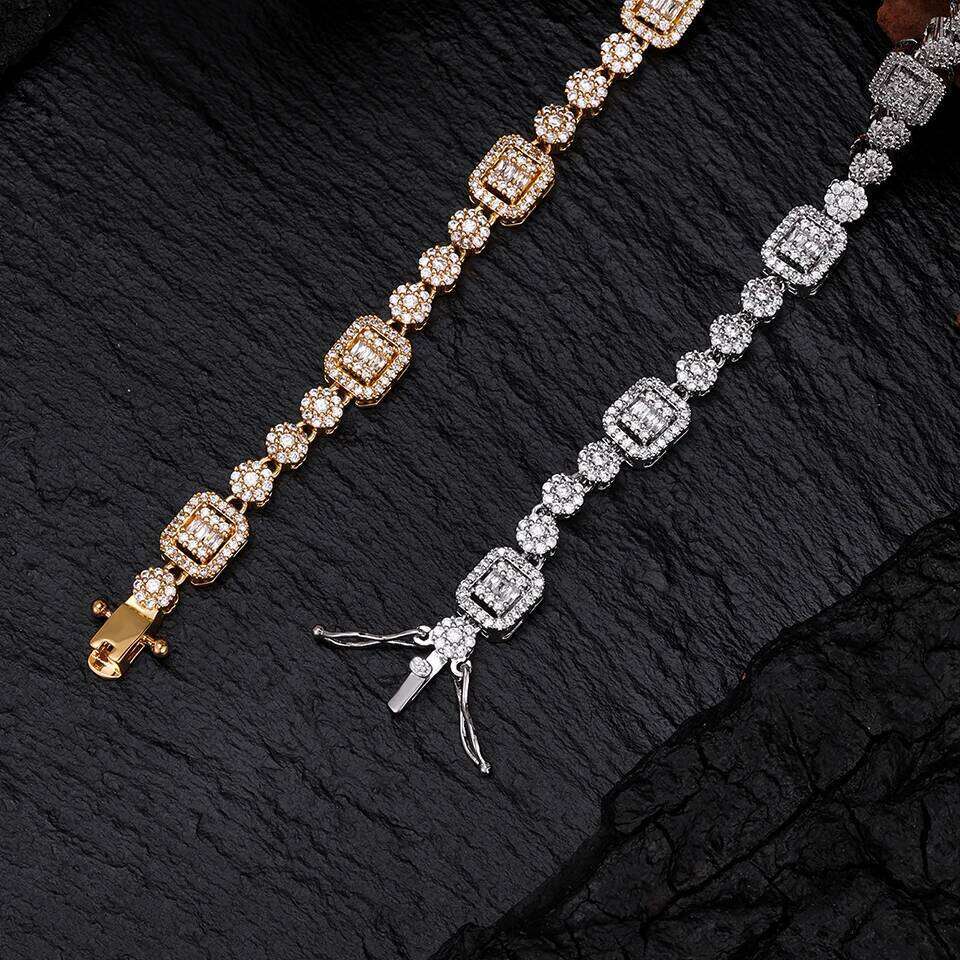 ZAKOL Shiny Rectangle Crystal Zircon Bracelet for Women Versatile Wedding Jewelry High-End Party Accessory Gift Z260225