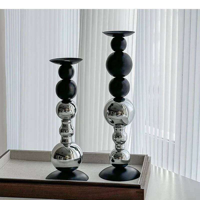Sphericity Metal Candle Holder Ornaments Simplicity Cylinder Candlestick Desk Decoration Wax Melt Home Aroma Container W260226
