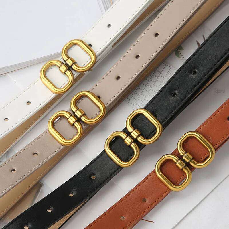 Fashion PU Leather Belt for Women Designer Metal Buckle Waist Strap Female Jeans Dress Trouser All-match Decorative Waistband Y260225