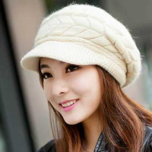 Middle-aged and Elderly Autumn and Winter Warm Knitted Wool Hat with Fleece Korean Fashion Versatile Beret for Women in Winter S260225B4TS