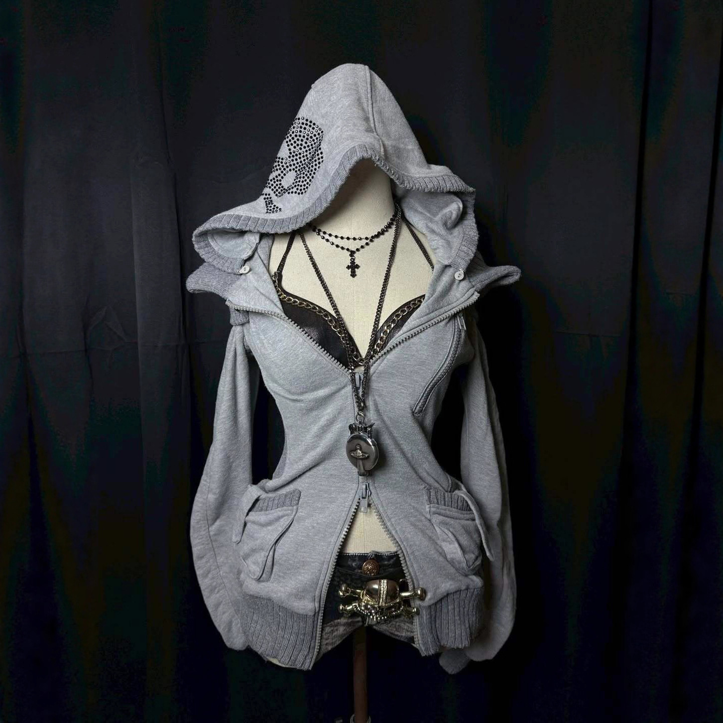 New autumn personalized American-style slim-fit zip-up womens hoodie y2k250826