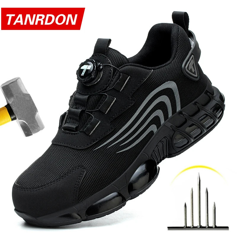 Rotary button safety shoes for men anti-impact and anti-piercing work shoes fashionable mens sports shoes and safety pro 260205