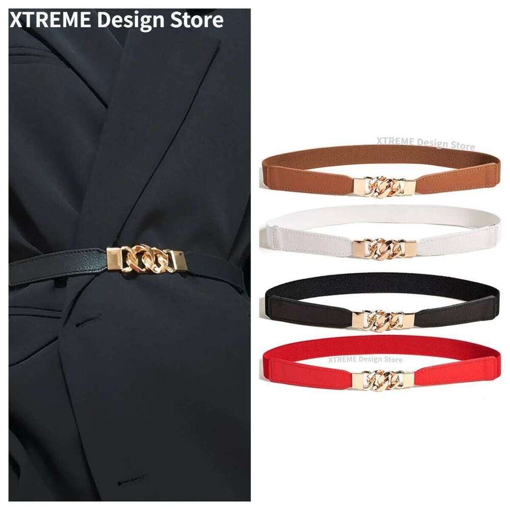 Women's Thin Belt Slim Decorative Shirt With Dress Multi-Ring Buckle High Elastic Atmosphere Summer New Style Y260225
