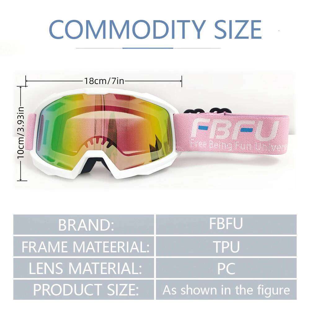 FBFU Christmas Gifts Ski Goggles 2025 - Men Women Windbreak Ventilate, Winter Anti-Glare Mountain Sports Glasses Z260225