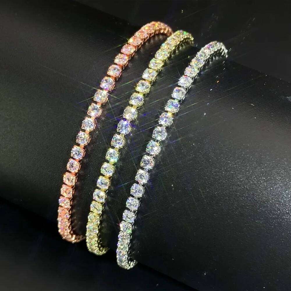 Fashion 2.5mm Zirconia for Women Crystal Charm Designer Tennis Thin Chain Bracelet on Hand Wedding Jewelry KC128 Z260225