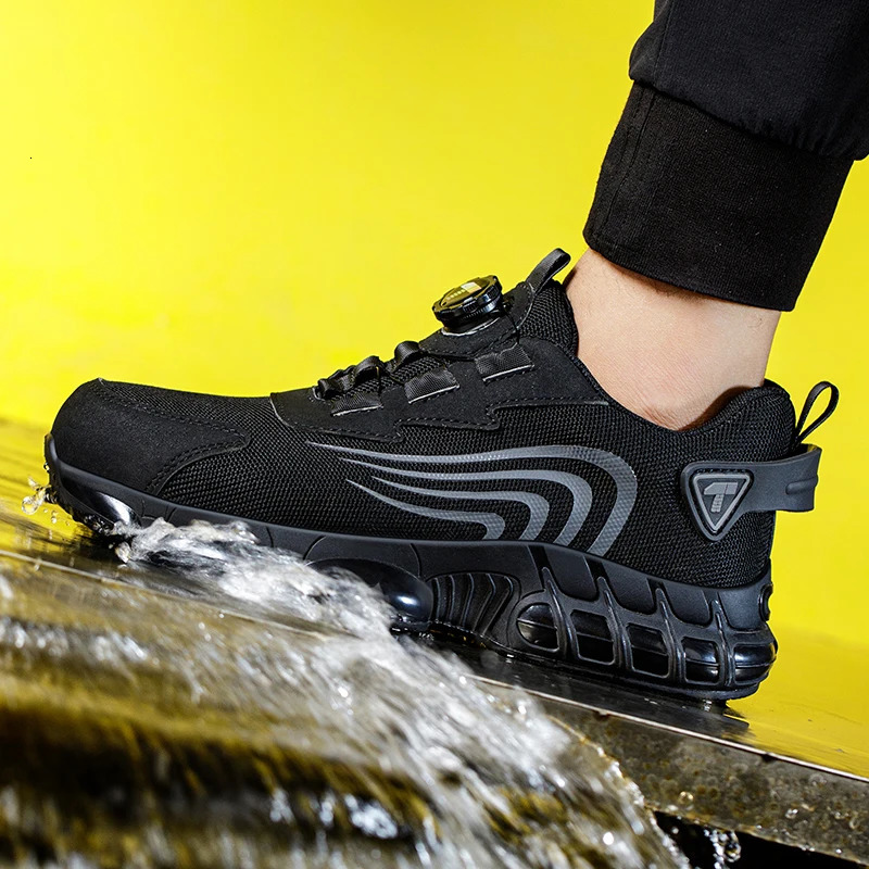 Rotary button safety shoes for men anti-impact and anti-piercing work shoes fashionable mens sports shoes and safety pro 260205