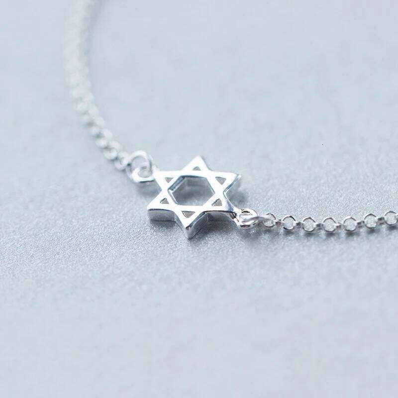 Modian Fashion Real 100% Sterling Hexagram and Star Simple Chain Bracelet Female Silver 925 Fine Jewelry Accessories Z260225