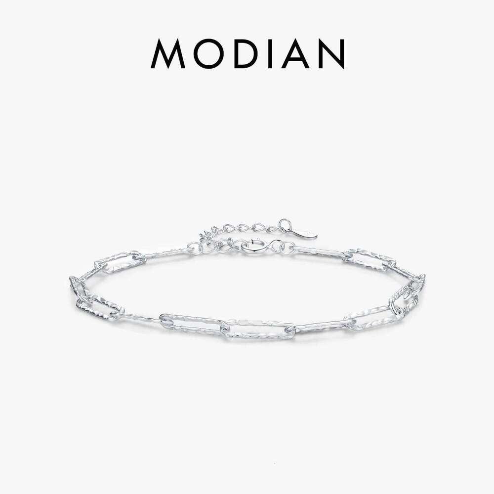 MODIAN Real 925 Sterling Silver Irregular Wavy Lock Chain Bracelets Trendy Stackable DIY Jewelry For Women Female Accessories Z260225