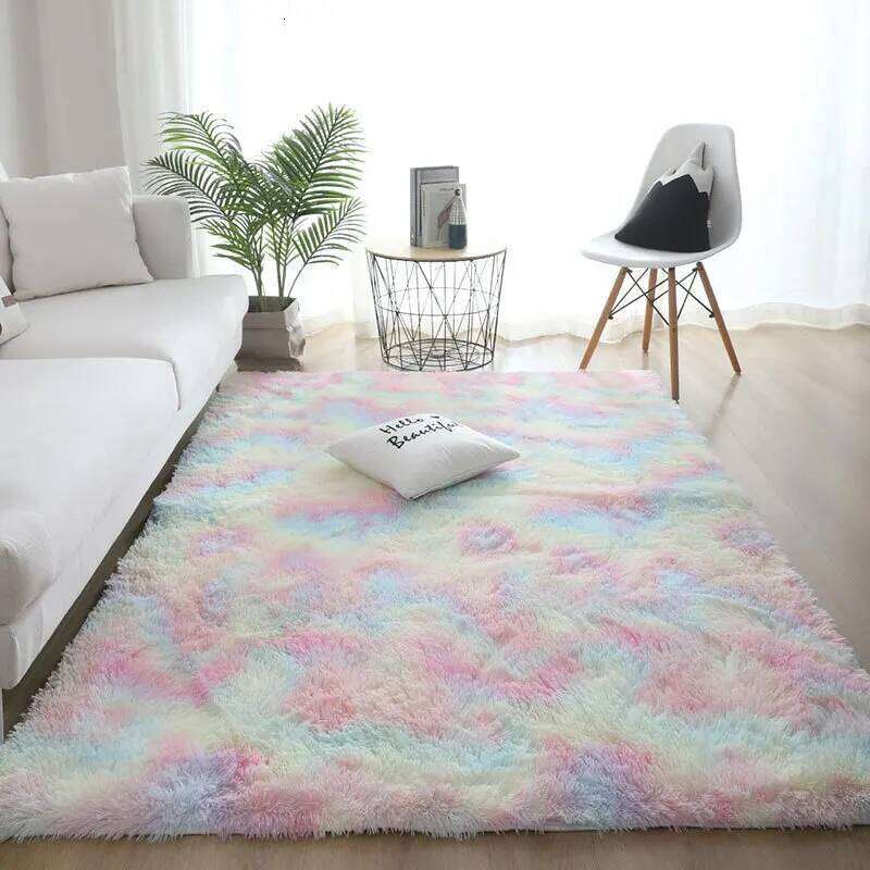 Nordic Ins Wind Tie-dye Gradual Change Silk PV Plush Living Coffee Table Mattress Bedside Bedroom Dining Room Carpet W260226