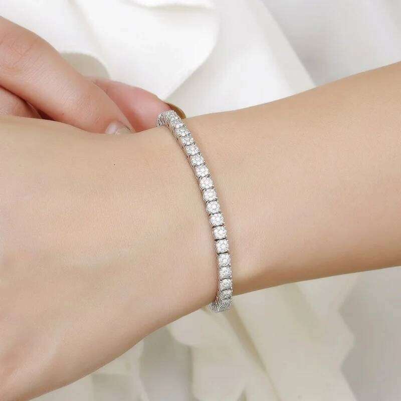 Women's Fashion 4mm Zirconia Tennis Bracelet Crystal Charm Designer Thin Chain Wedding Jewelry Z260225