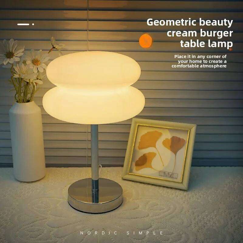 Medieval Hamburg Glass Table Bauhaus Simple Living Room Bedroom Study Homestay Atmosphere Decoration Bedside Lamp Creative H260225