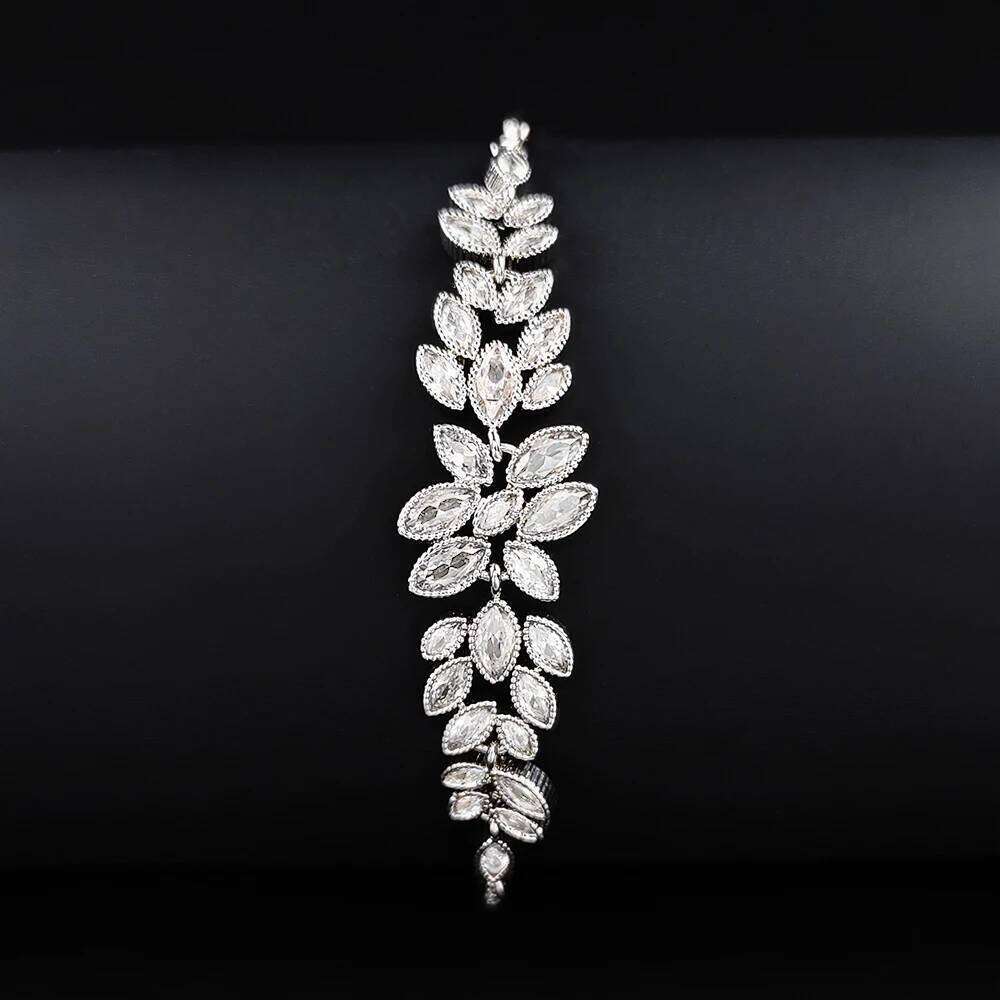 2024 New Luxury silver color on hand Bracelet Bangle For Women Adjustable Anniversary Gift Jewelry Bulk Sell S6108 Z260225