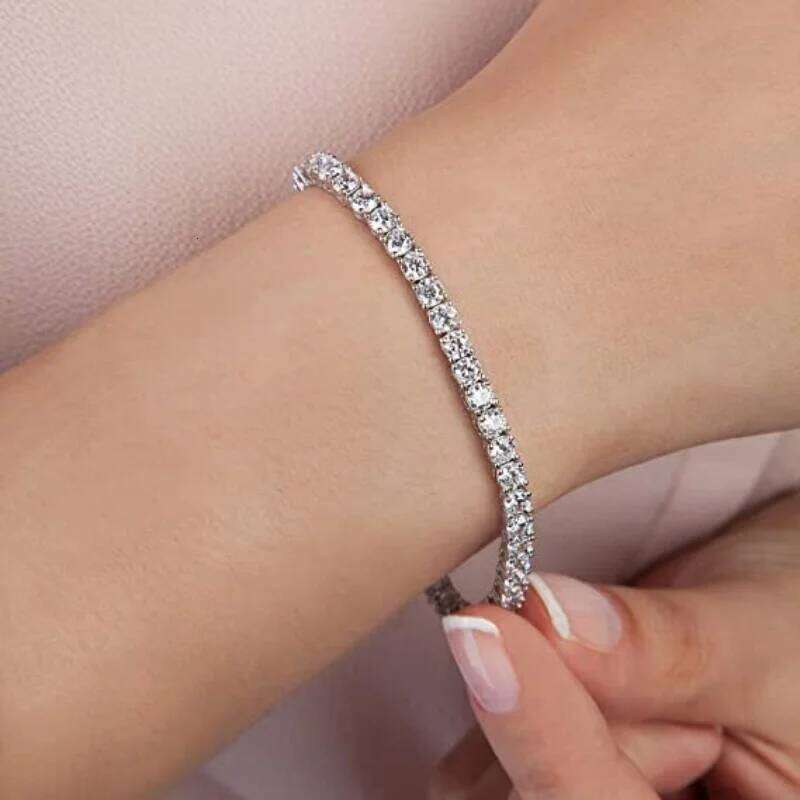 Women's Fashion 4mm Zirconia Tennis Bracelet Crystal Charm Designer Thin Chain Wedding Jewelry Z260225