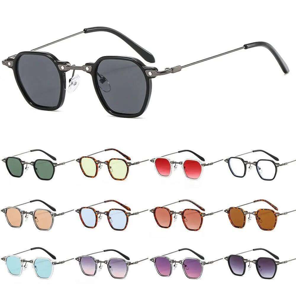 Retro Punk Sunglasses for Women Men Small Polygon Frame Sun Glasses Vintage Hip Hop Shades Unisex Fashion Ocean Color Eyewear S260225
