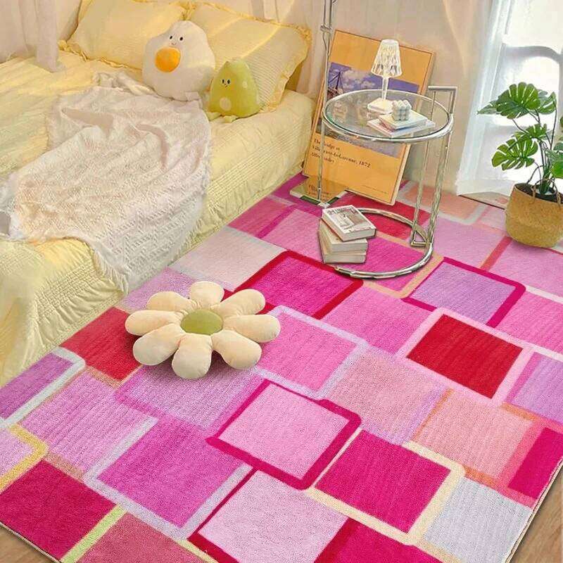 Multicolored Checkerboard Rug Retro Funky Rugs for Living DIning Room Bedroom Kitchen Office Checkered Modern Geometric Carpet W260226