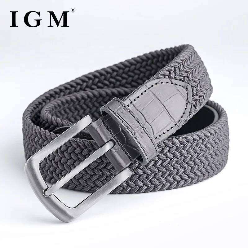 Golf Braided Stretchy for Men Casual Canvas Elastic Belt For Jeans Pants Y260225