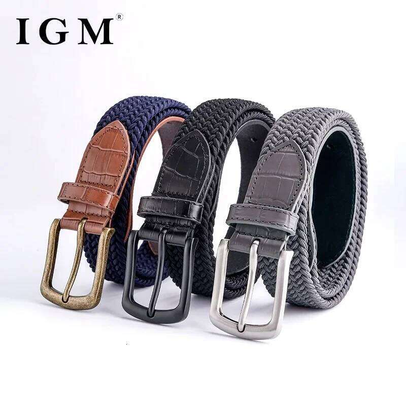 Golf Braided Stretchy for Men Casual Canvas Elastic Belt For Jeans Pants Y260225
