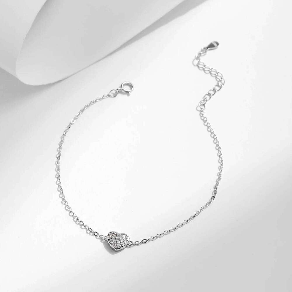 MODIAN 925 Sterling Silver Simple Romantic Hearts Link Chain Bracelet Basic Style Platinum Plated Fine Jewelry For Women Gifts Z260225