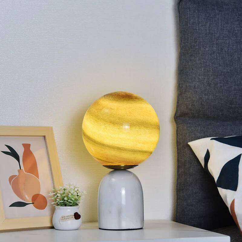 Nordic Marble Ceramic Small Table Bedroom Ins Decorative Bedside Post-modern Creative Dimmable Night Lamp H260225
