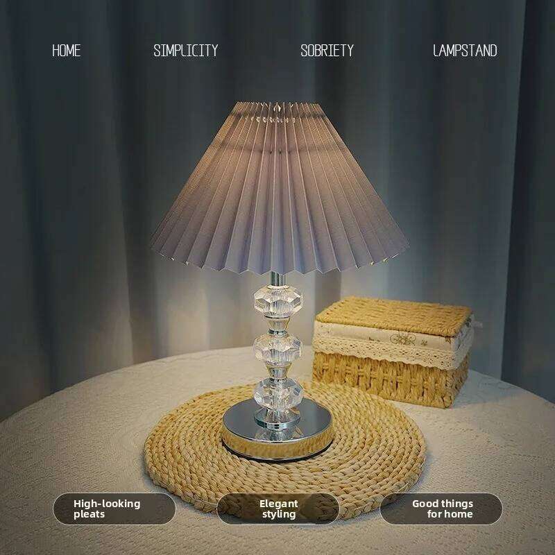 Creative American Simple Modern Neoclassical Bedroom Bedside Nordic Living Room Decorative Crystal Desk Lamp H260225