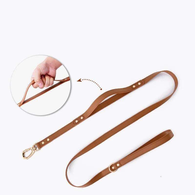 Y shaped leather for cat and small dogs metal accessories dog harness with leash set no pull light weight pet vest