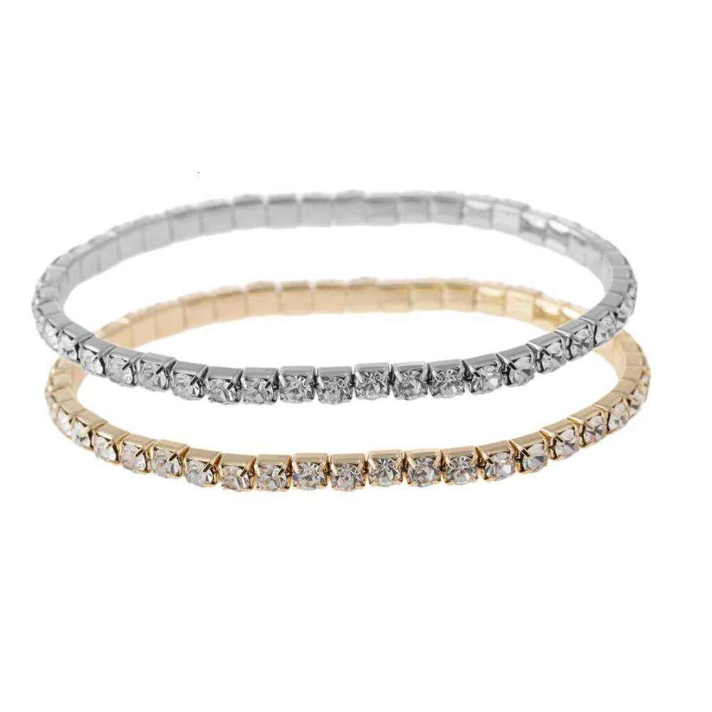 New Single Row Elastic Bracelet Crystal CZ Bride Pulseira Sparkling Bangle for Women Jewelry Best Friend Wedding Lady Pulsera Z260225
