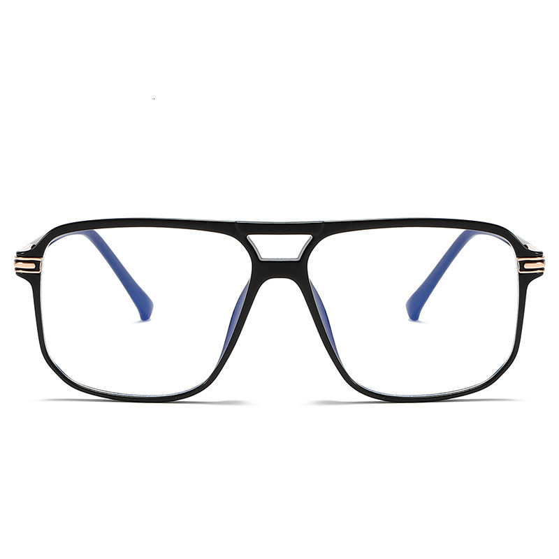 Retro Square Double Bridges Glasses Frame Women Clear Anti Blue Light Eyewear Spring Hinge Men Optical Eyeglasses Frame 240621