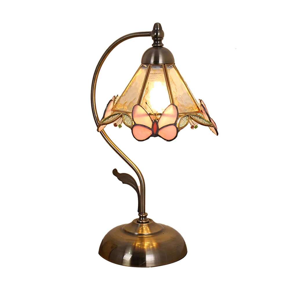 Modern minimalist bedroom bedside study lamp, hotel creative butterfly glass decorative desk lamp H260225