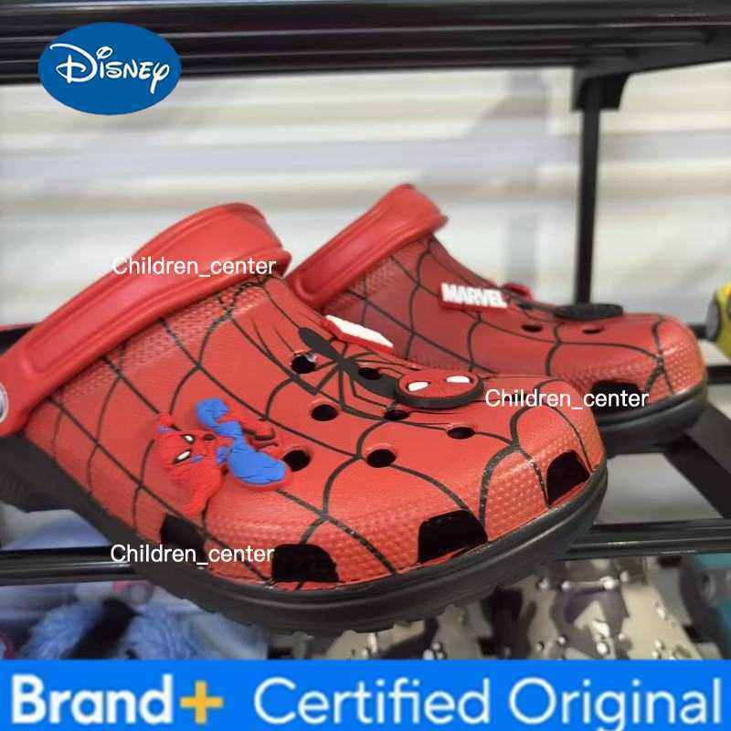 Marvel Summer New Adult Spiderman Hole Shoes Cute Breathable Indoor Outdoor Beach Cartoon Anti-Slip Sandals Slippers Gifts H260226
