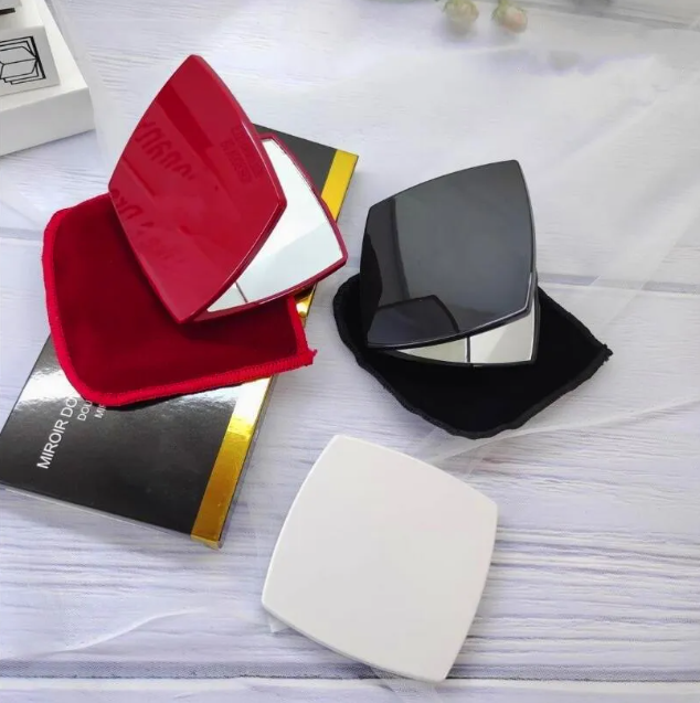 Mirror Double Facettes Double Mirror Makeup Mirror With dusk bag Compact Mirrors Makeup Tools