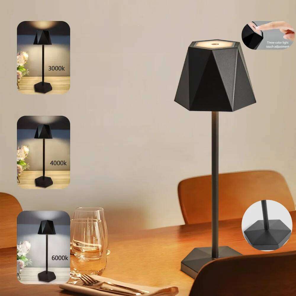 LED Wireless Charging Touch Table Lamp with 3 Color Stepless Dimming for Study and Creative Atmosphere Lighting at the Bedside H260225