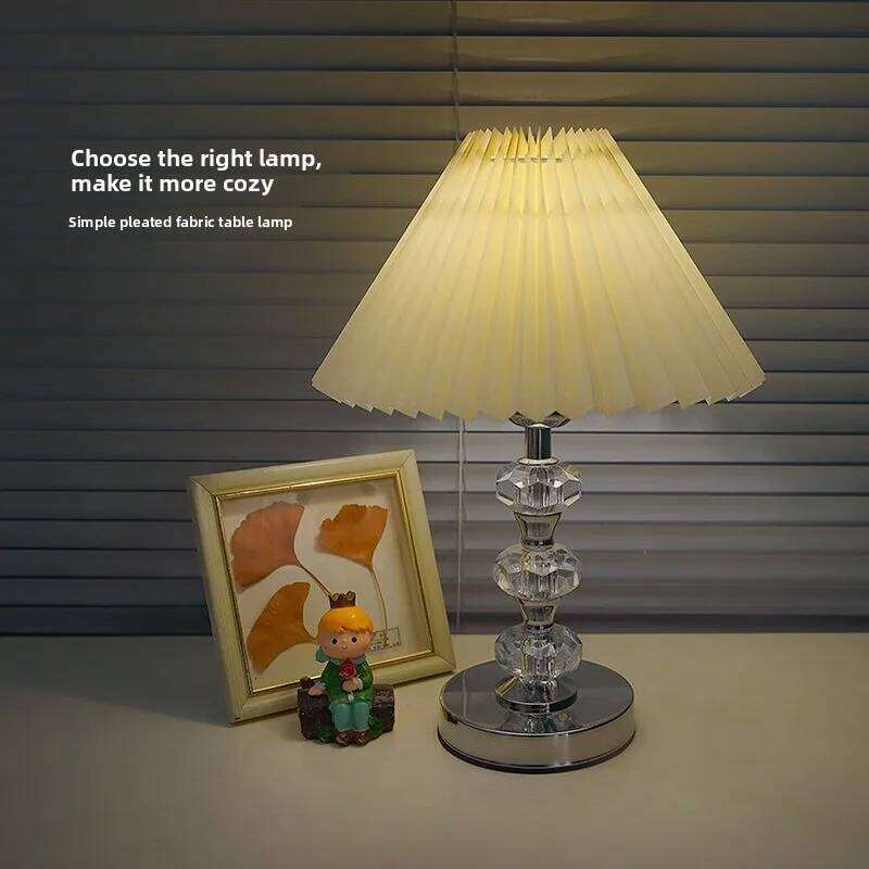 Creative American Simple Modern Neoclassical Bedroom Bedside Nordic Living Room Decorative Crystal Desk Lamp H260225